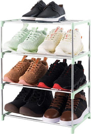 Pannelli di stoccaggio per scarpe 4 livelli sovrapposti, ripiano leggero per organizzare scarpe per ingresso e armadio (verde)