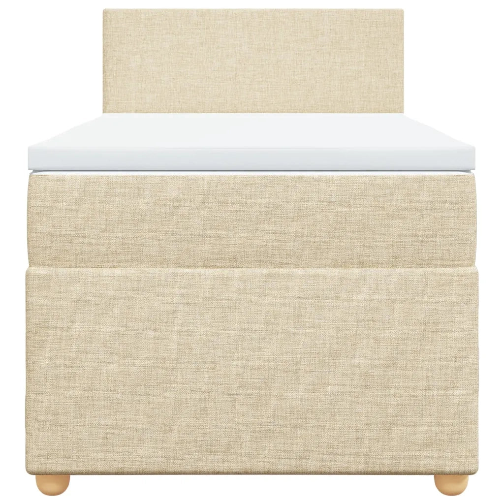 Giroletto a Molle con Materasso Crema 90x190 cm in Tessuto