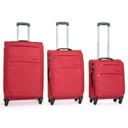 Set 3 Valigie Trolley Morbide in Poliestere 4 Ruote TSA Ravizzoni Matisse Rosso