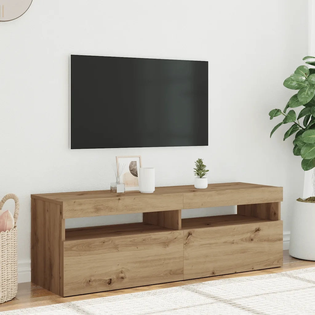 Mobile Porta TV con LED Artigianale 120x35x40 cm Multistrato 856306