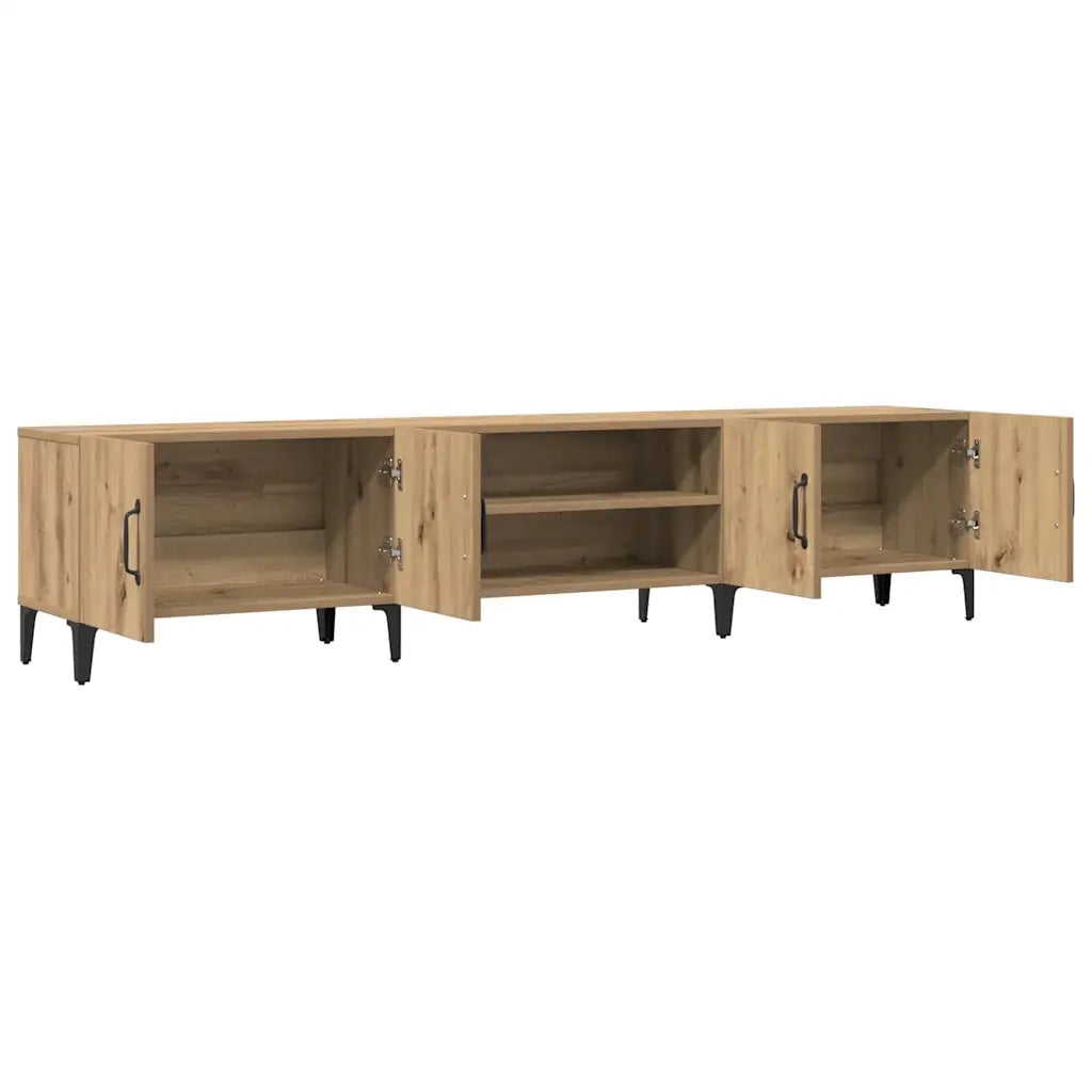 Mobile TV-Credenza per TV-Console TV Rovere Artigianale 180x31,5x40cm in Legno Multistrato