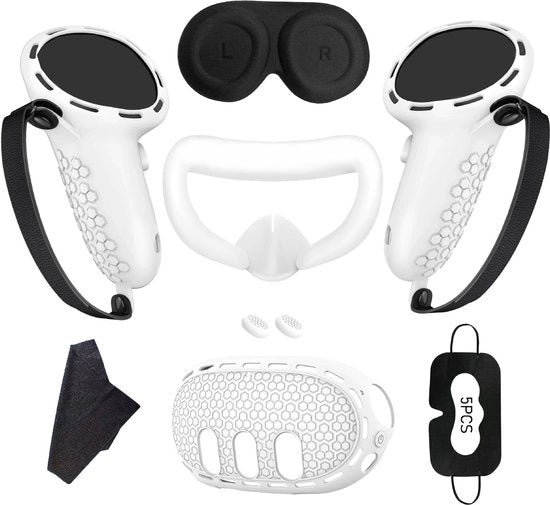 Hoesa protezione per Quest 3, accessori VR, hoesa per mano, visiera solare - bianco