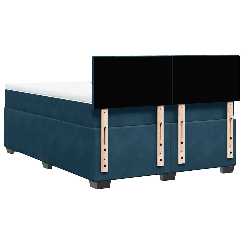 Giroletto a Molle con Materasso Blu 160x200 cm in Velluto