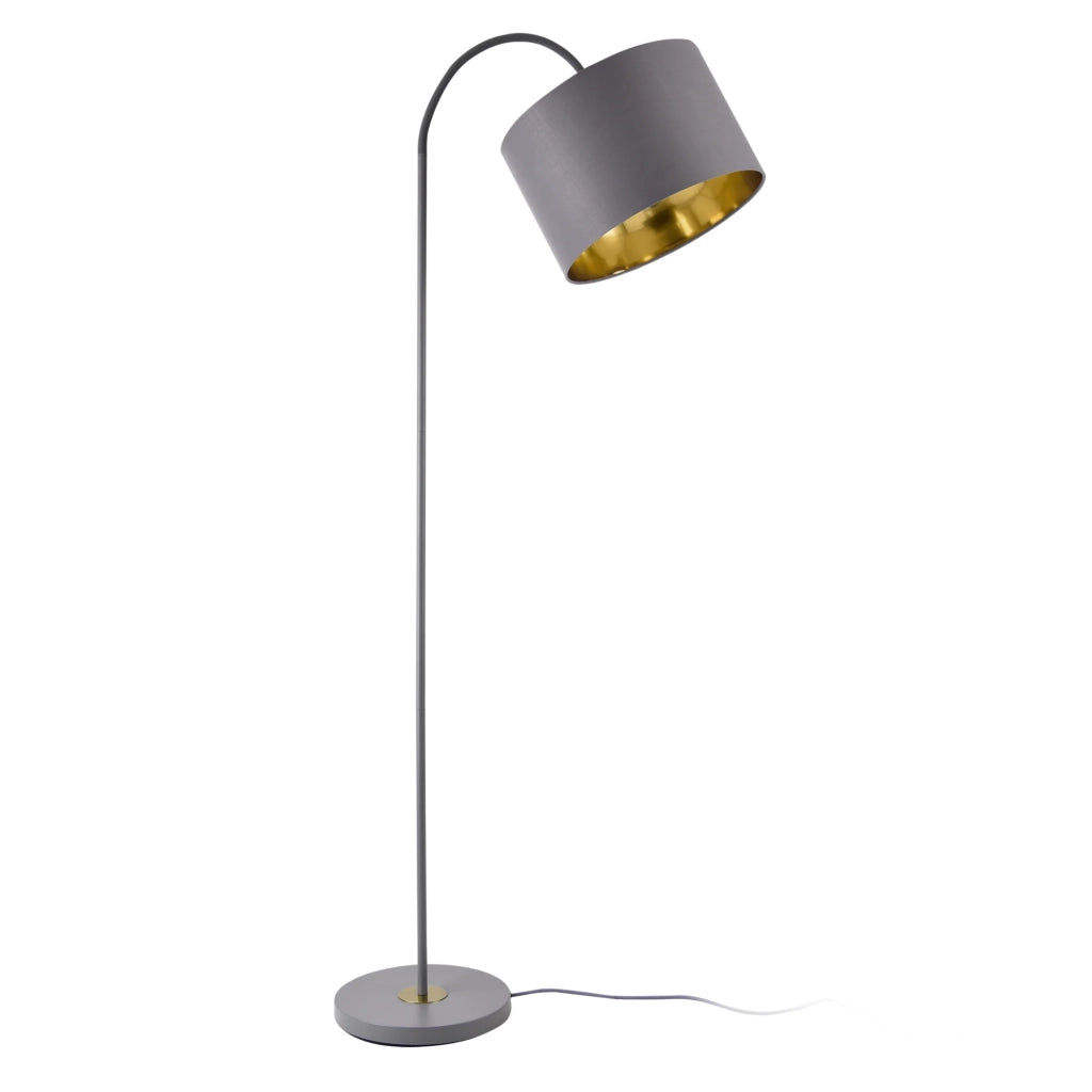 Lampada da terra moderna ed elegante design E27 metallo e tessuto 173 cm grigio 03_0005252