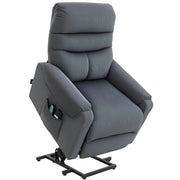 Poltrona Relax Elettrica Alzapersona ¨C Xylo ¨C Tessuto Grigio Scuro con Massaggio e Riscaldamento