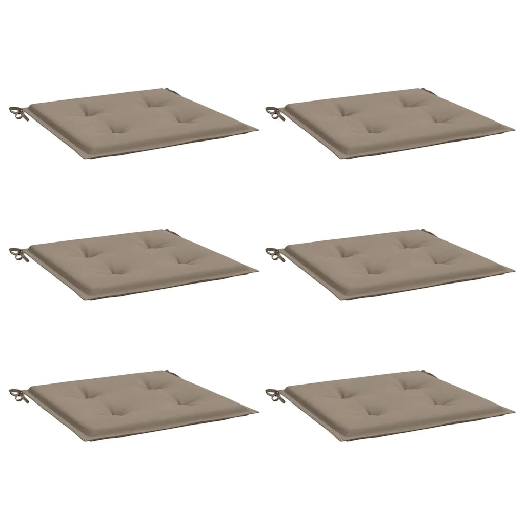 Cuscini per Sedie da Esterno 6pz Grigio Talpa 40x40x3cm Tessuto