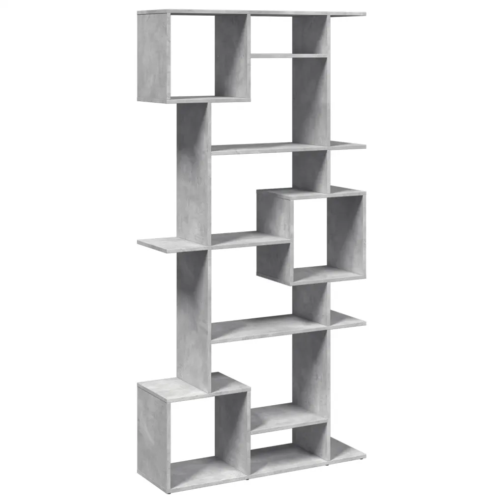 Libreria-Scaffale per Libri-Mobile di Stoccaggio Grigio Cemento 92x29x188 cm in Legno Multistrato
