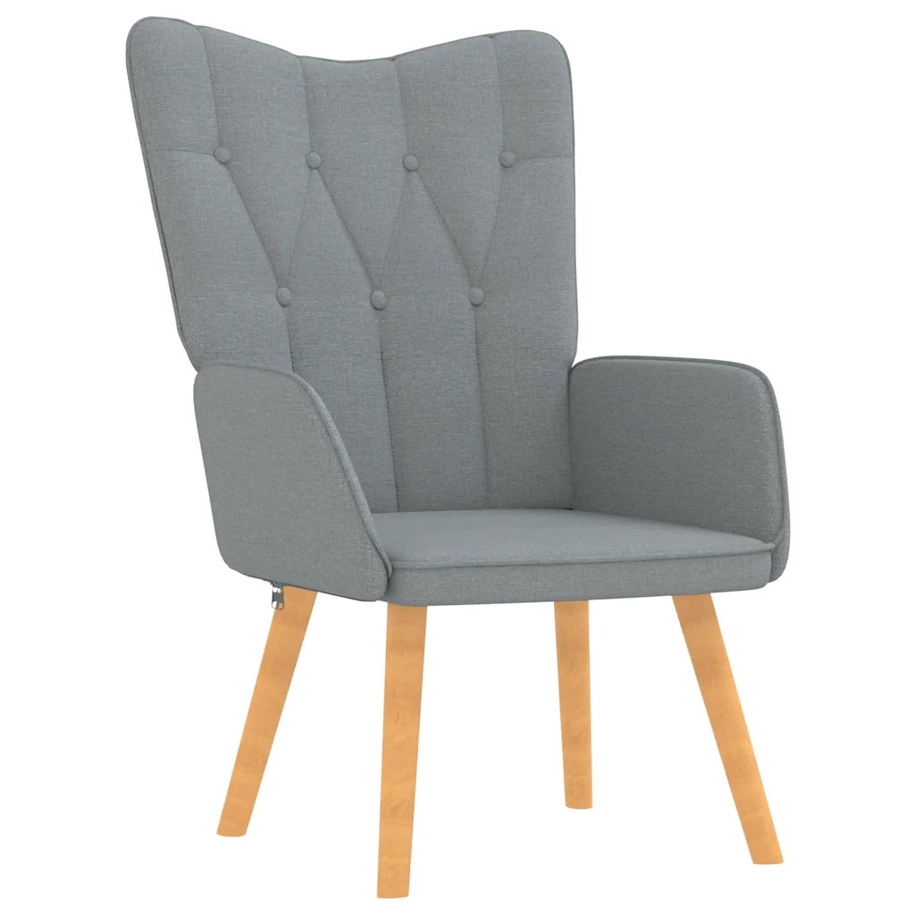 Poltrona Relax con Poggiapiedi Grigio Chiaro in Tessuto cod mxl 16839