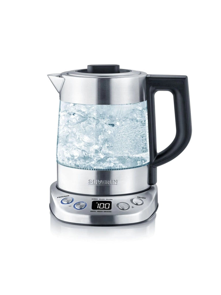 Severin WK 3473 bollitore elettrico 1 L 2200 W Acciaio inossidabile, Trasparente