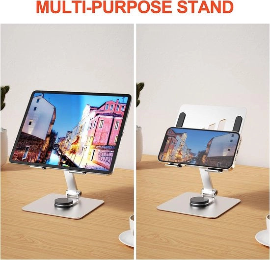 Sostegno per tablet, reggischermo in alluminio, portatile, pieghevole, stand per dispositivi mobili, accessori, scrivanie, compatibile con Apple, Samsung, Huawei