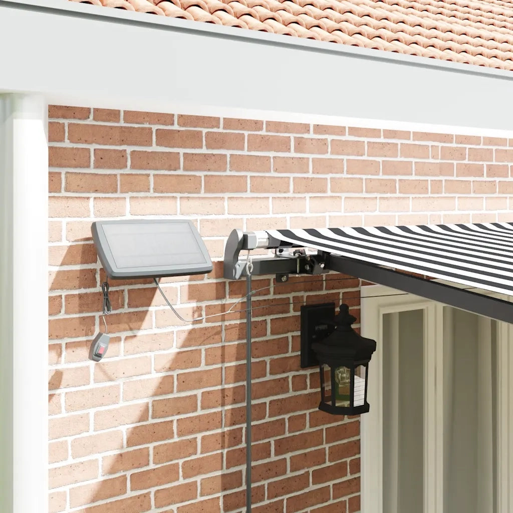 Tenda Retrattile Manuale con LED Antracite e Bianco 600x300 cm 3310244