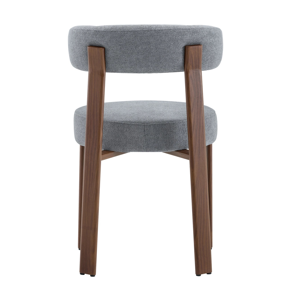 Sedia da pranzo imbottita con schienale ergonomico, in lino, Grigio, 57 × 51.5 × 79 cm