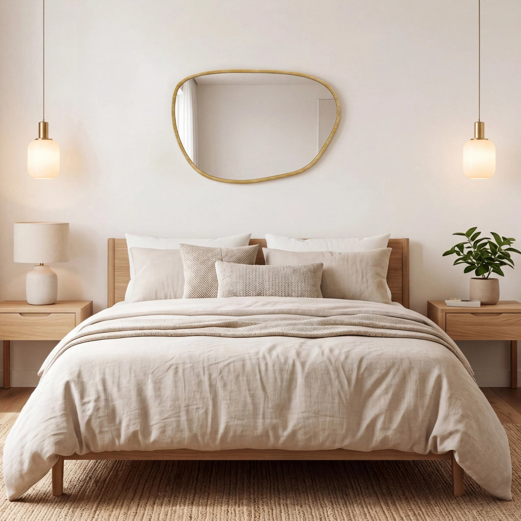 Specchio da parete asimmetrico ¨C Xylo ¨C vetro temperato 90x60cm naturale