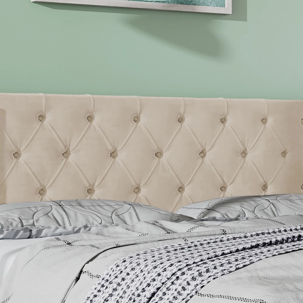 Letto Imbottito Matrimoniale Contenitore Idraulico ¨C Xylo ¨C Velluto Beige 180x200