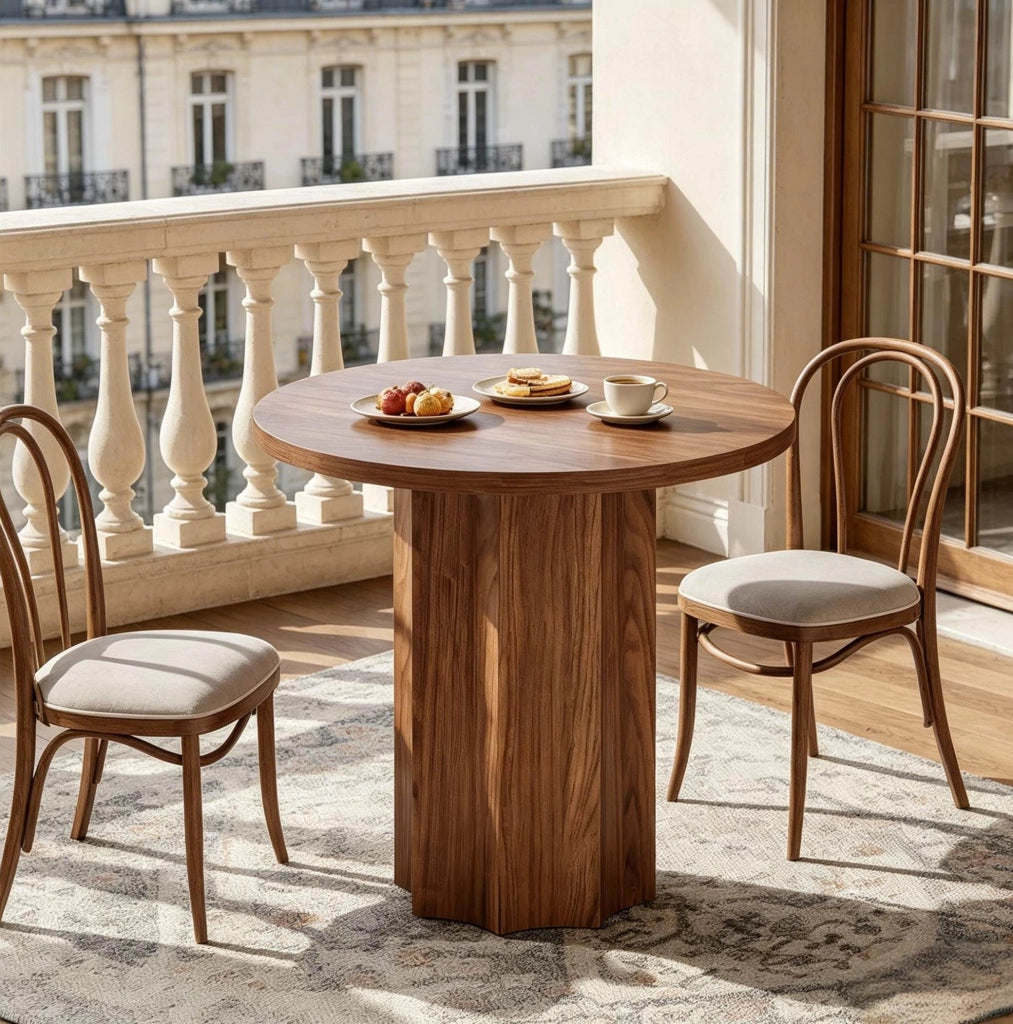 Tavolo rotondo in MDF marrone Ø 80 cm