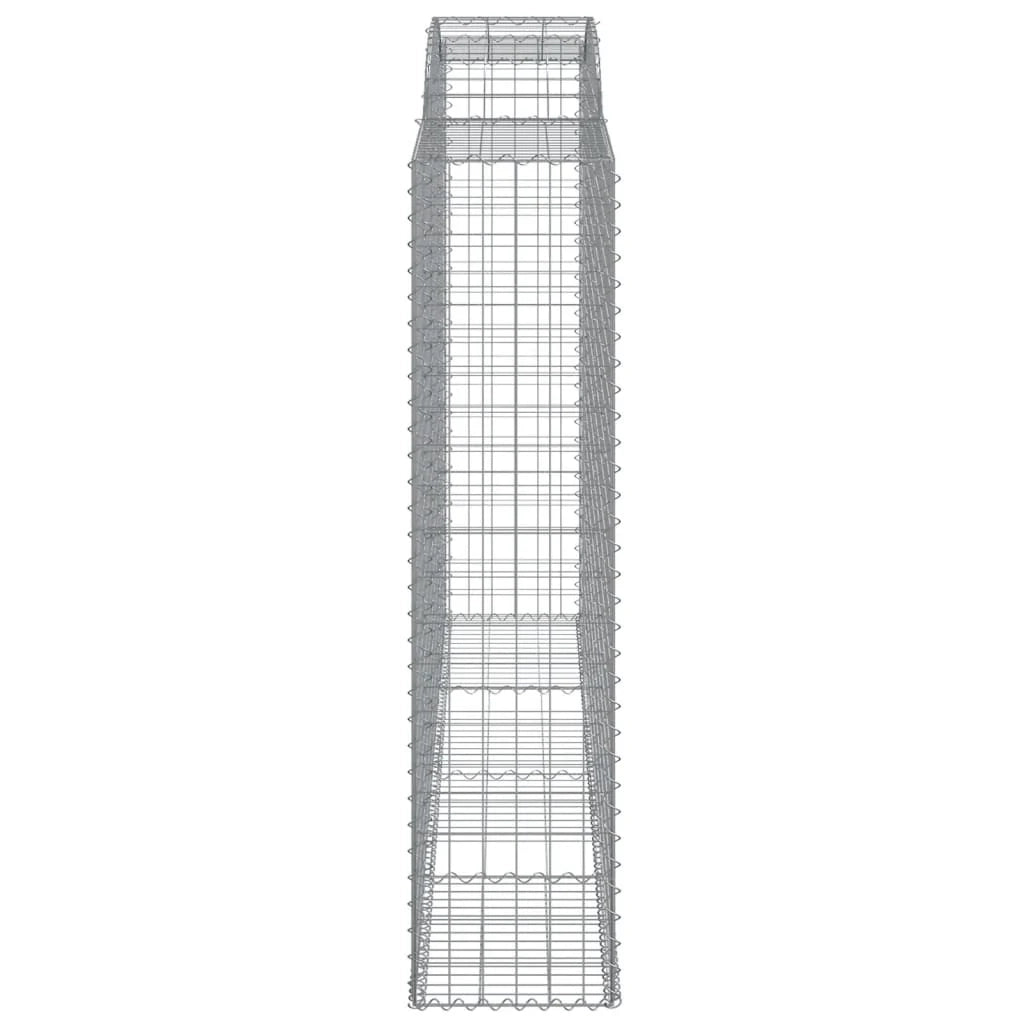 Cestini gabbioni recinzione a gabbia muro di contenimento ad arco 6 pezzi 300 x 50 x 200/220 cm ferro zincato argento 02_0041026