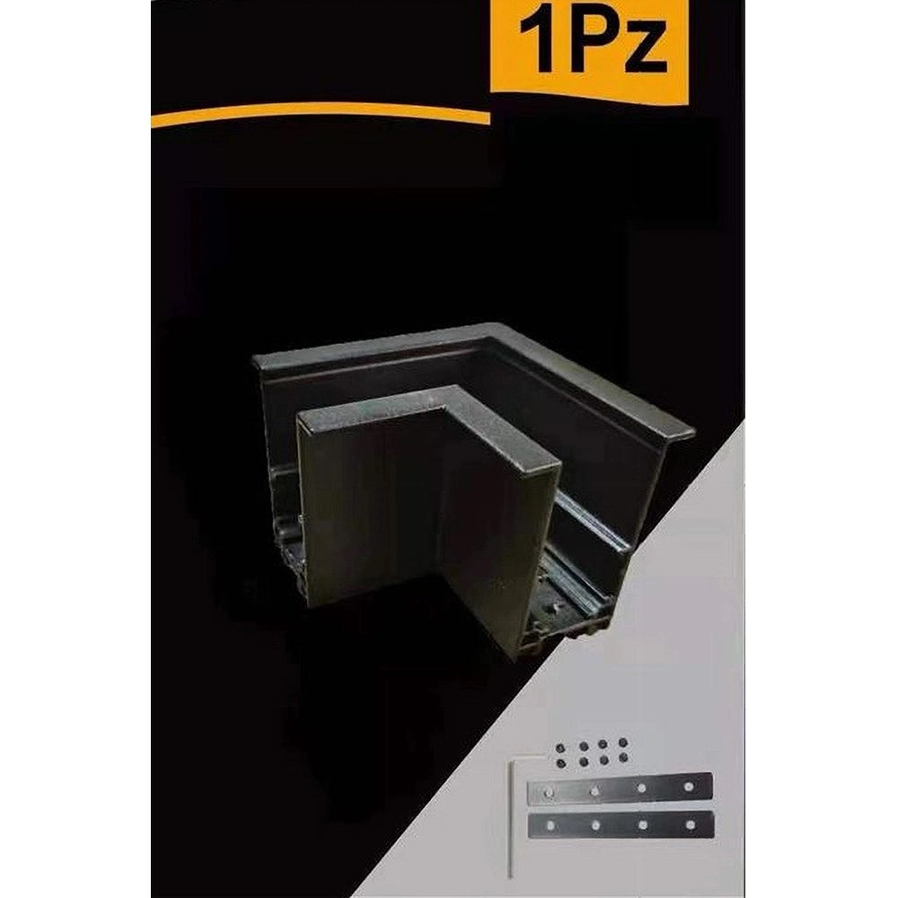 Trade Shop - Connettore Giunto Angolare Curva Nero Per Binario Magnetico 48v Accessori Tk670-l -
