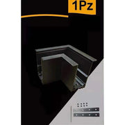 Trade Shop - Connettore Giunto Angolare Curva Nero Per Binario Magnetico 48v Accessori Tk670-l -