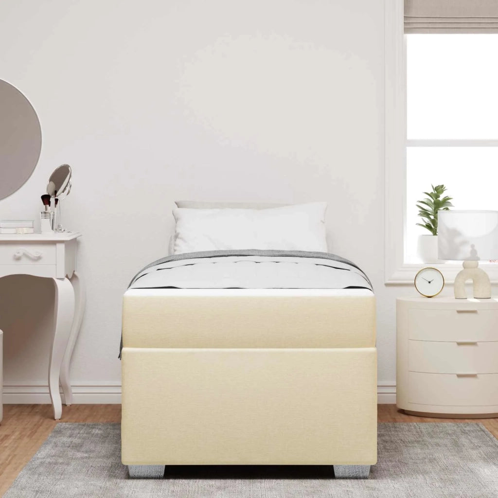 Struttura del letto con materasso Crema 90 x 190 cm Tessuto 3399157