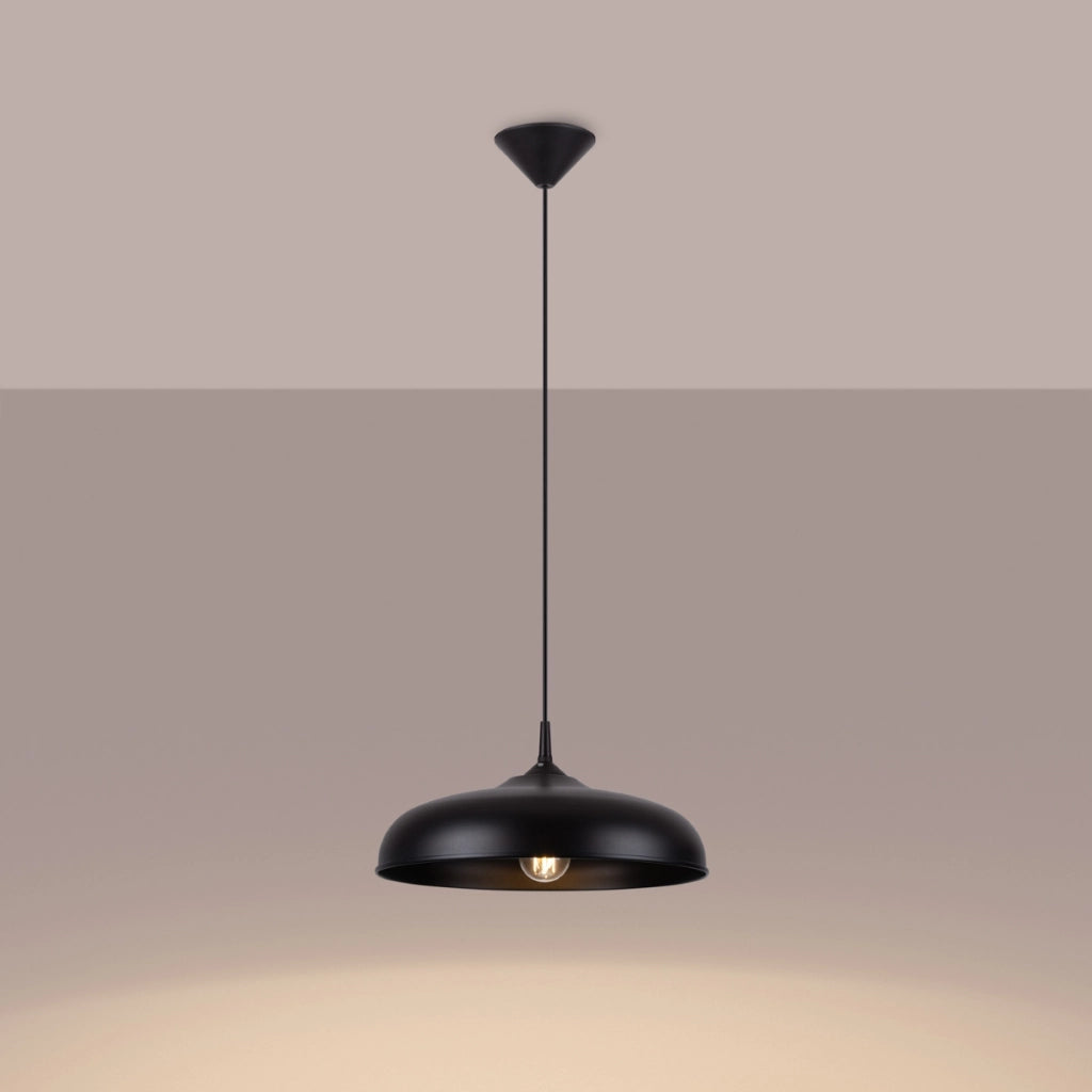 Lampada a cupola Crimson Gina Bianco opaco Acciaio nero 38x74cm E27 Max 15W LED