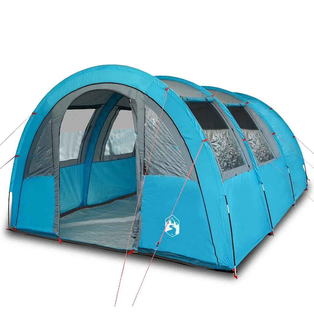 Tenda da Campeggio a Tunnel per 4 Persone-Tenda per Escursionismo Blu Impermeabile 400501