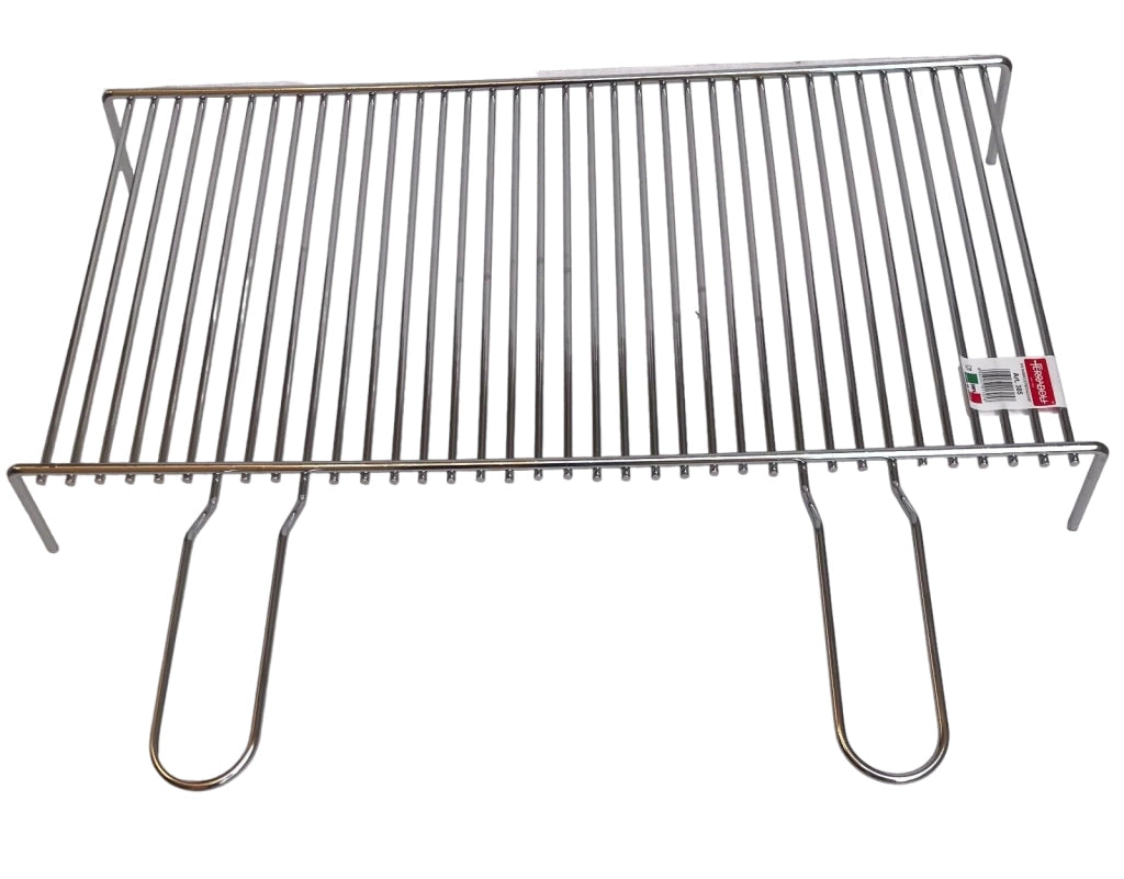 Graticola in filo di acciaio cromato, pesante, per camino barbecue campeggio, made in Italy 60x40 cm