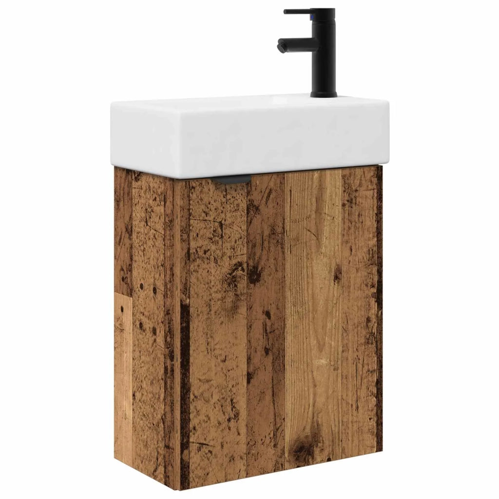 Mobile bagno con rubinetto Legno antico 45,5 x 22,5 x 84 cm