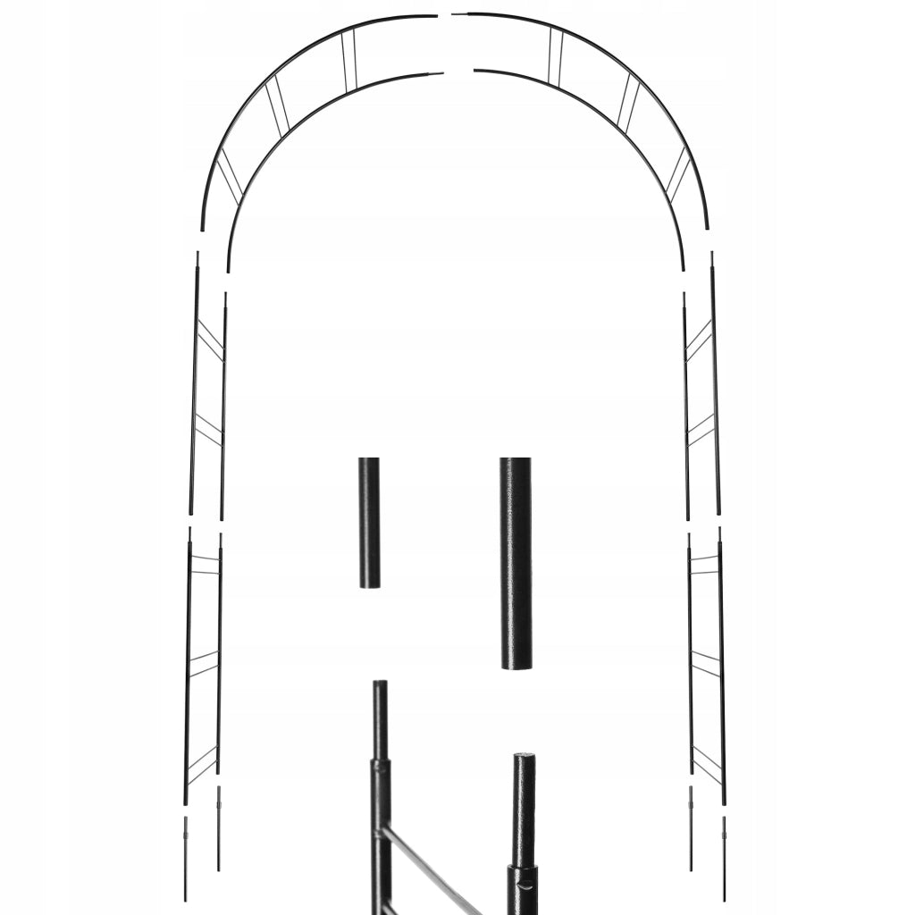 Pergola da giardino KADAX per fiori e rose, arco floreale in metallo, 255 cm