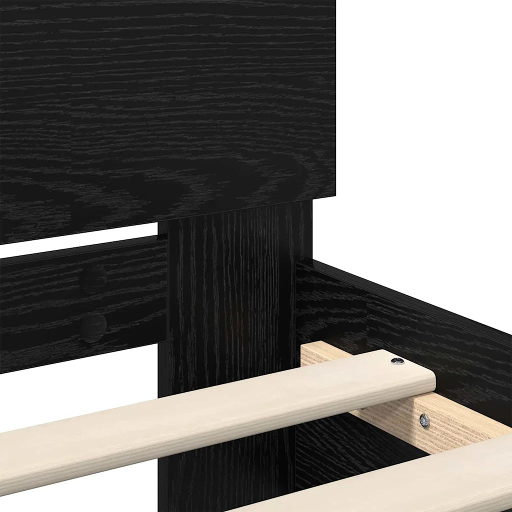 Letto matrimoniale | Letto per adulti | Struttura del letto Rovere Nero 180 x 200 cm Legno multistrato