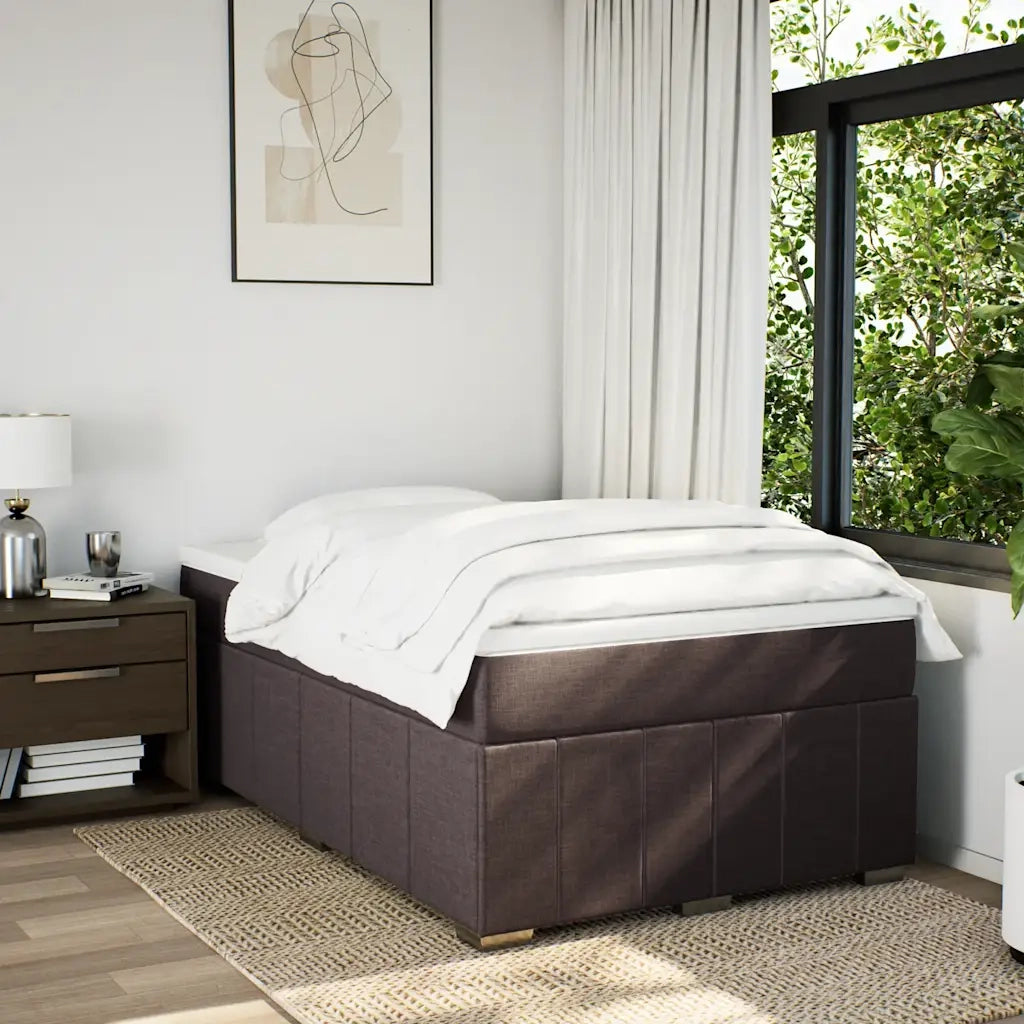 vidaXL Giroletto a Molle con Materasso Marrone Scuro 120x200cm Tessuto