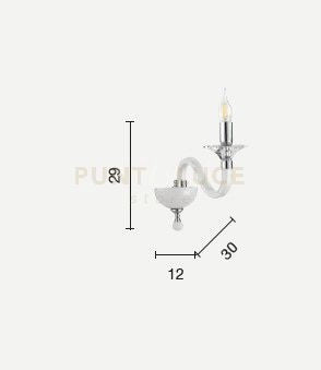 APPLIQUE GALA 1 LUCI ATTACCO E14 OTTANIO E CROMO H.29CM