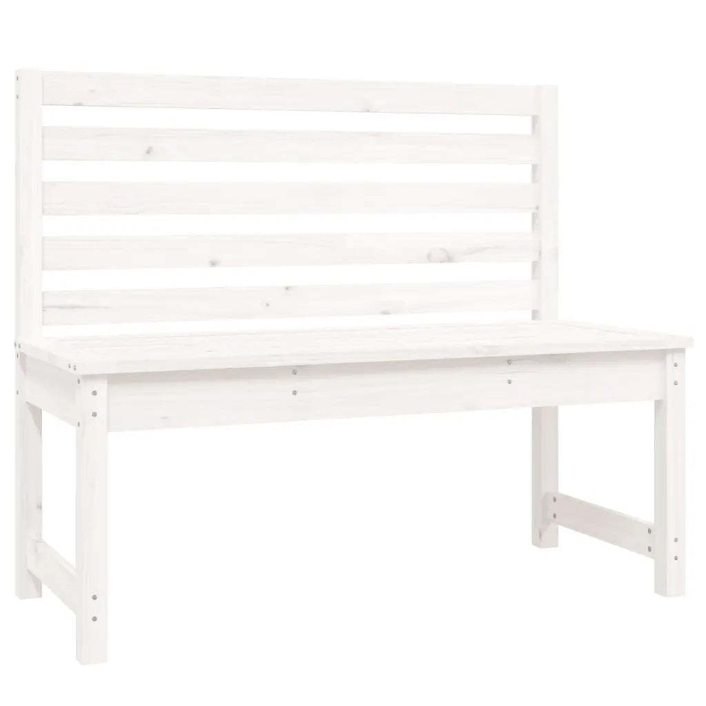 Panca da Giardino Bianca 109 cm in Legno Massello di Pinocod mxl 129883