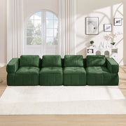 Divano modulare ULEVR 344x93x67 cm senza struttura, schiuma 32D e base antiscivolo, verde