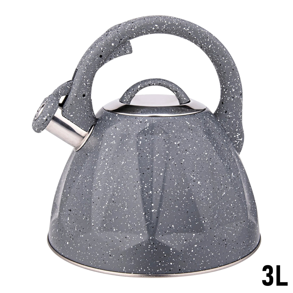 Bollitore a fischio 3L compatibile con induzione con design marmorizzato Grigio Cheffinger