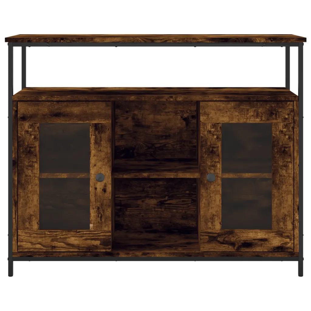 Credenza Rovere Fumo 100x35x80 cm in Legno Multistrato