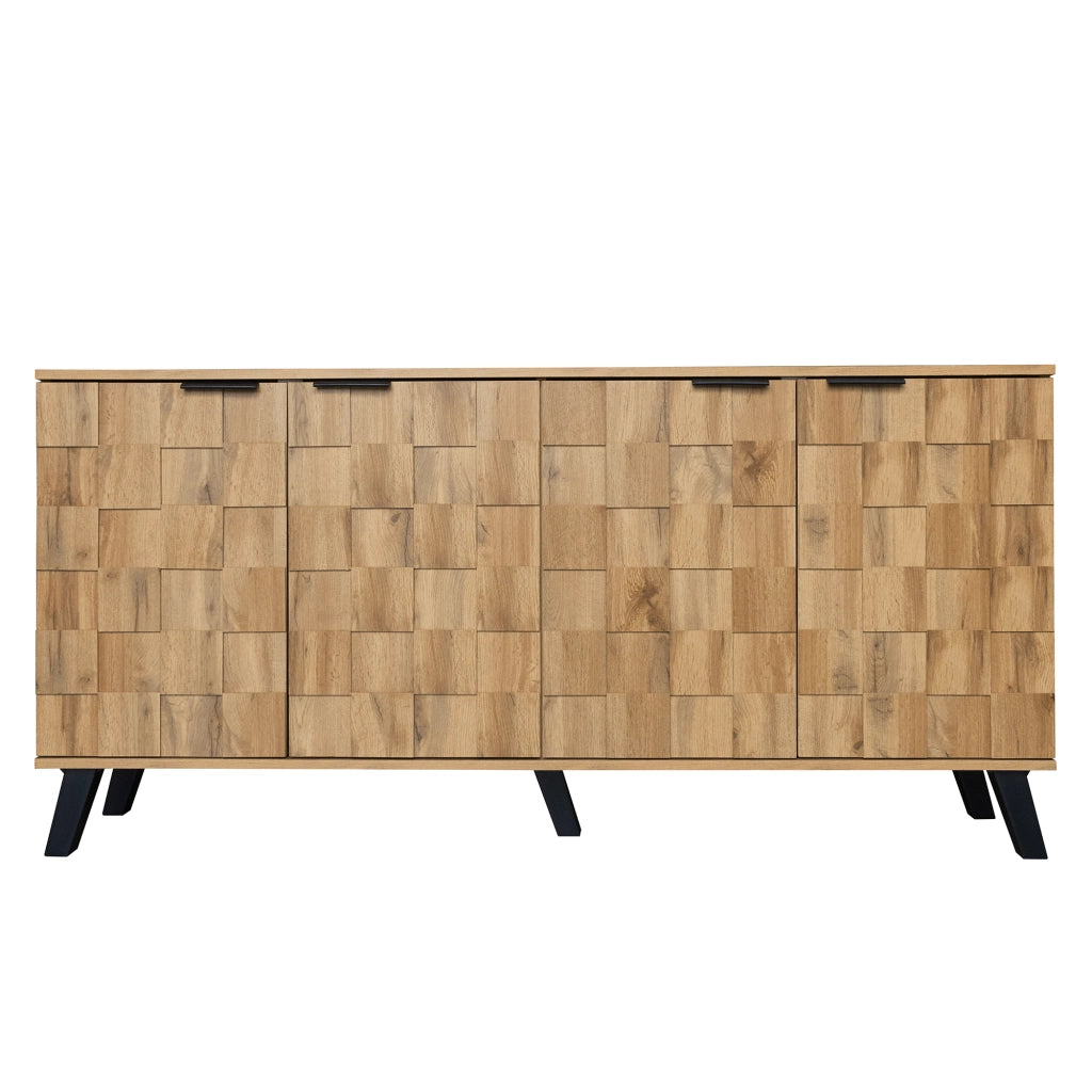 Credenza con 4 ante e ripiani regolabili per soggiorno; camera da letto e sala da pranzo; legno; 160;5 × 35;5 × 78 cm