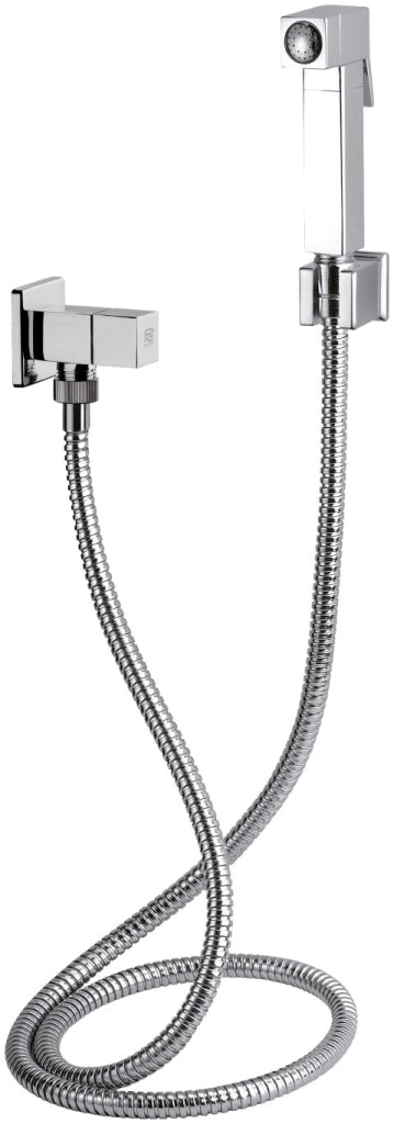 Set doccetta bidet relax sq con doccia quadrata, flessibile, rubinetto e supporto lux