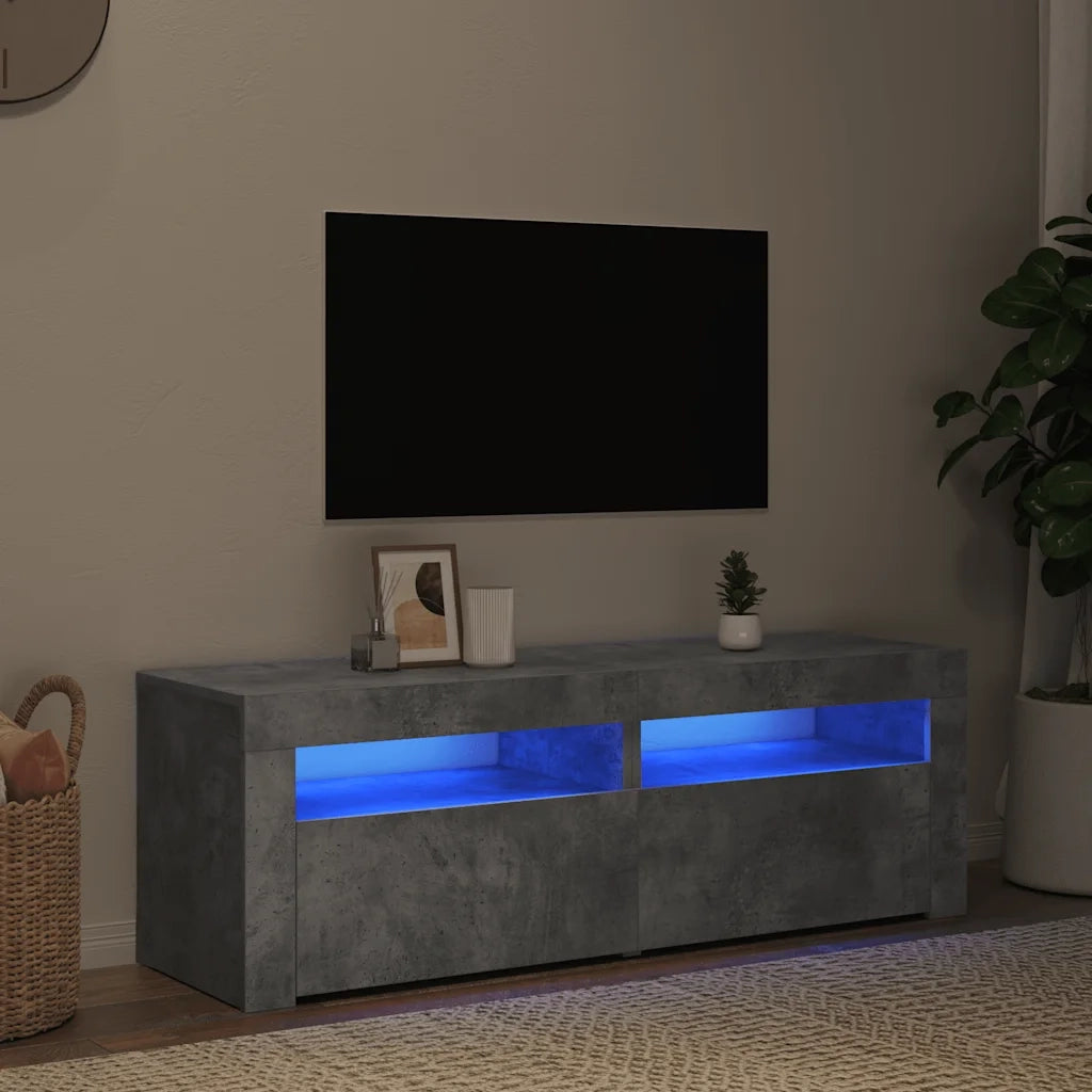 Mobile Porta TV con Luci LED Grigio Cemento 120x35x40 cm cod mxl 14158
