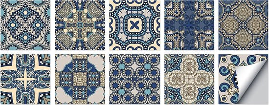 Set di 10 adesivi per pavimento autoadesivi 20 x 20 cm decorazione pavimento adesivi per parete per casa, bagno, impermeabili in PVC, cucina, decorazione per parete resistente all'olio, adatti per soggiorno, cucina, bagno, decorazione.