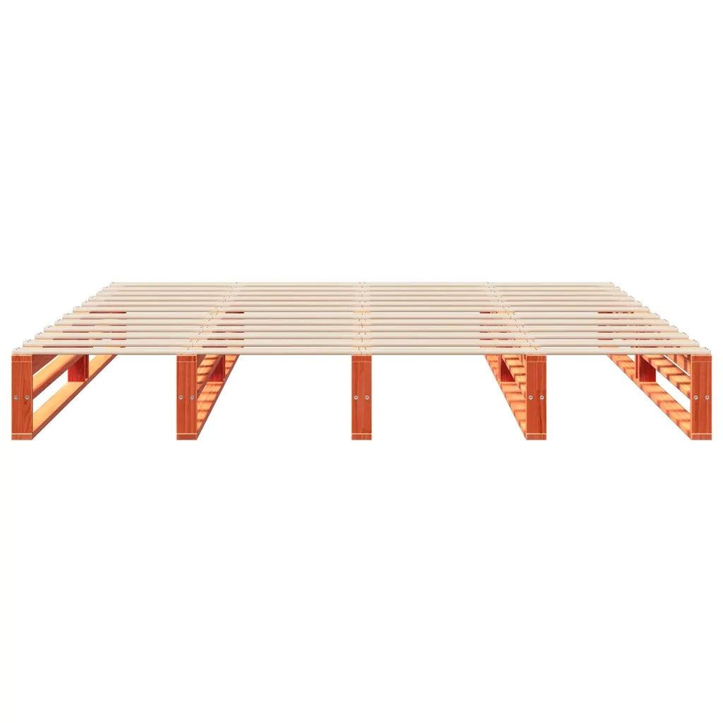 Giroletto con Testiera Marrone Cera 200x200 cm Massello Pino 3306509