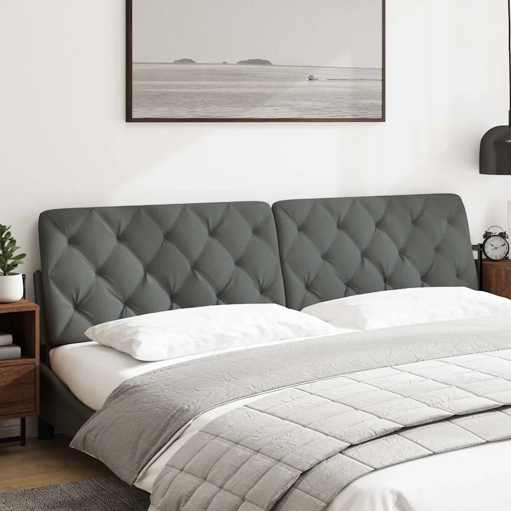 Cuscino Testiera Grigio Scuro 200 cm in Tessuto CFW9450910