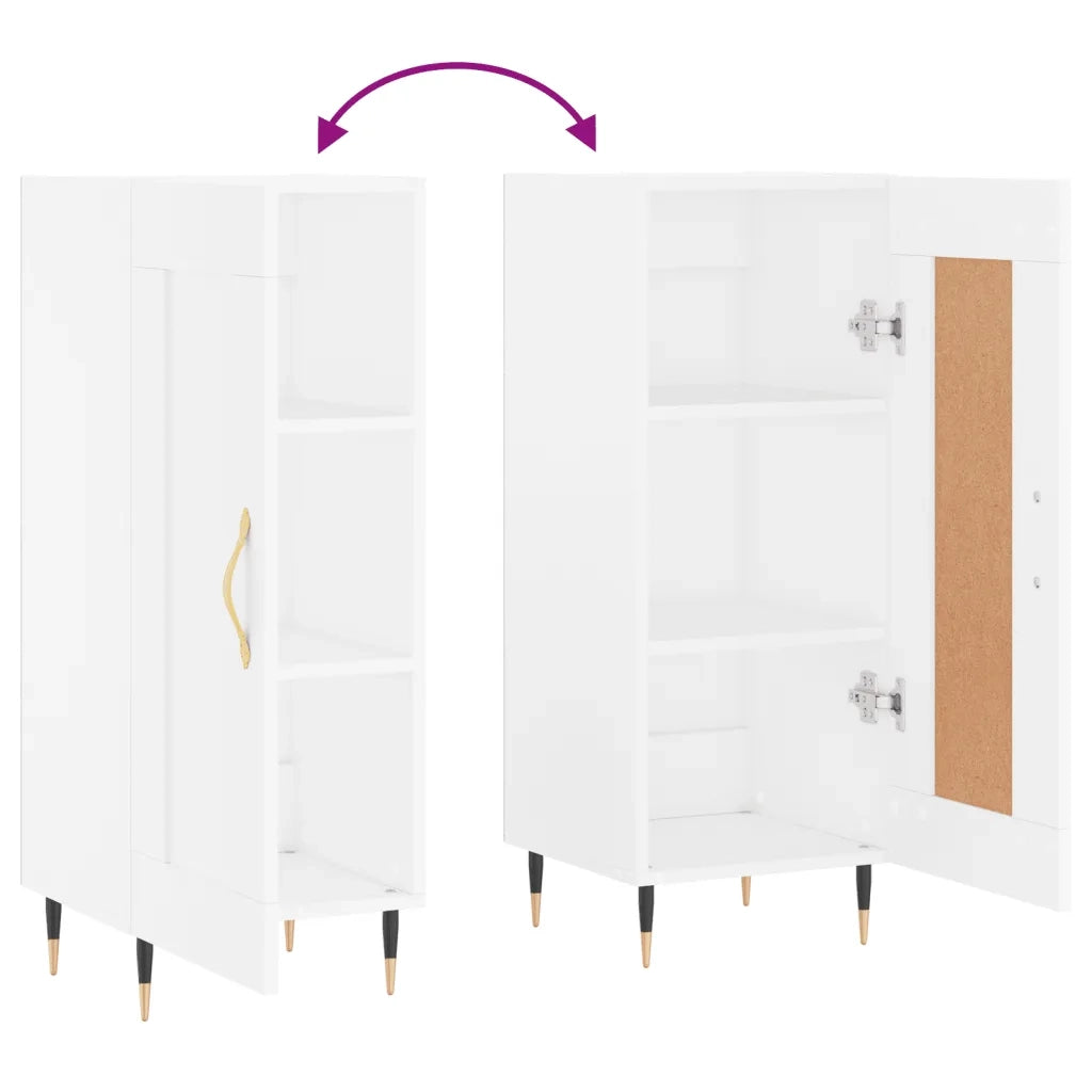 Credenza | Madia | Buffet da pranzo | Armadio da pranzo Bianca 34,5x34x90 cm in Legno Multistrato