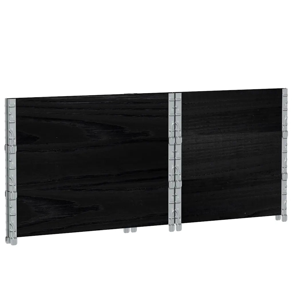 Paretali per Pallet 3 pz Neri 80x60cm in Legno Massello di Pino CFW8095580