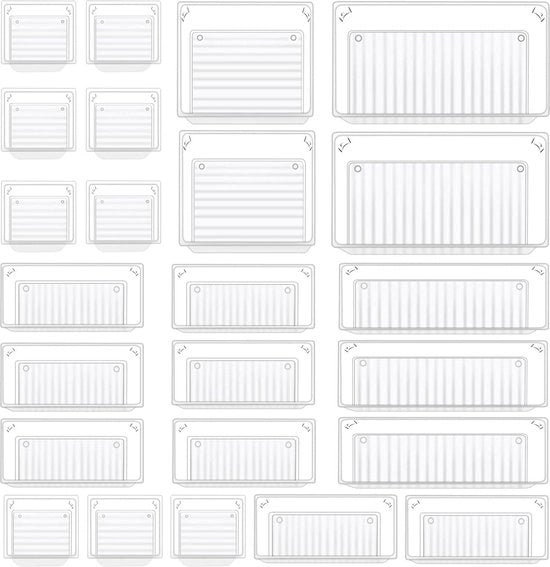 Organizzatore da 24 compartimenti - Compatibile e Stivabile - Translucido - Per Cucina, Ufficio, Bagno, Comodino