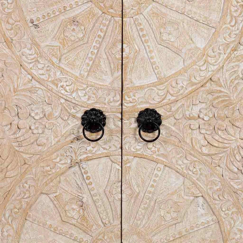 Armadio in legno fatto a mano con 2 ante beige, 90x40x165h cm
