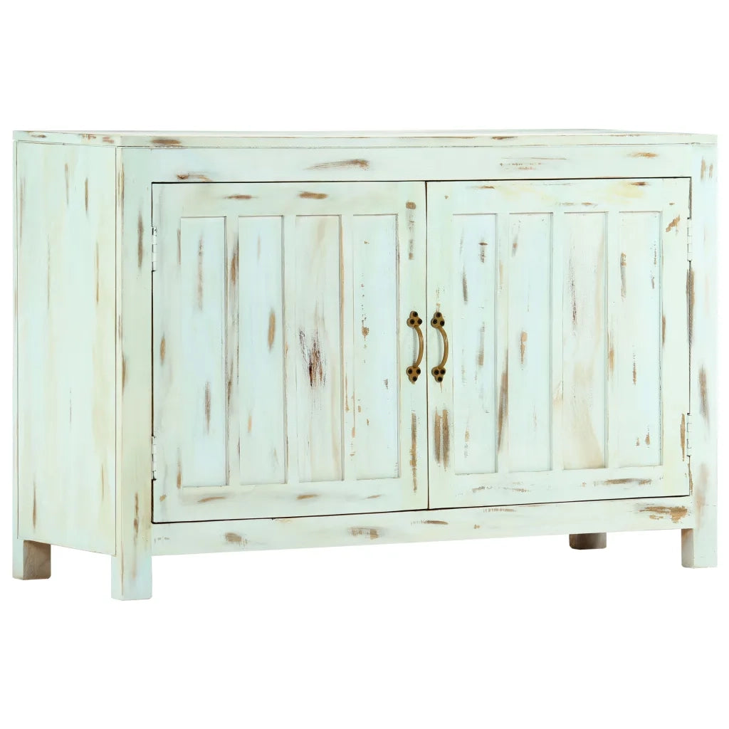 Credenza Azzurra 110x35x70 cm in Legno Massello di Mango 247763