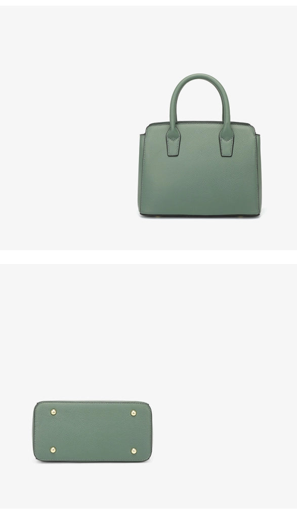 Borsa a tracolla da donna in vera pelle, colore verde.
