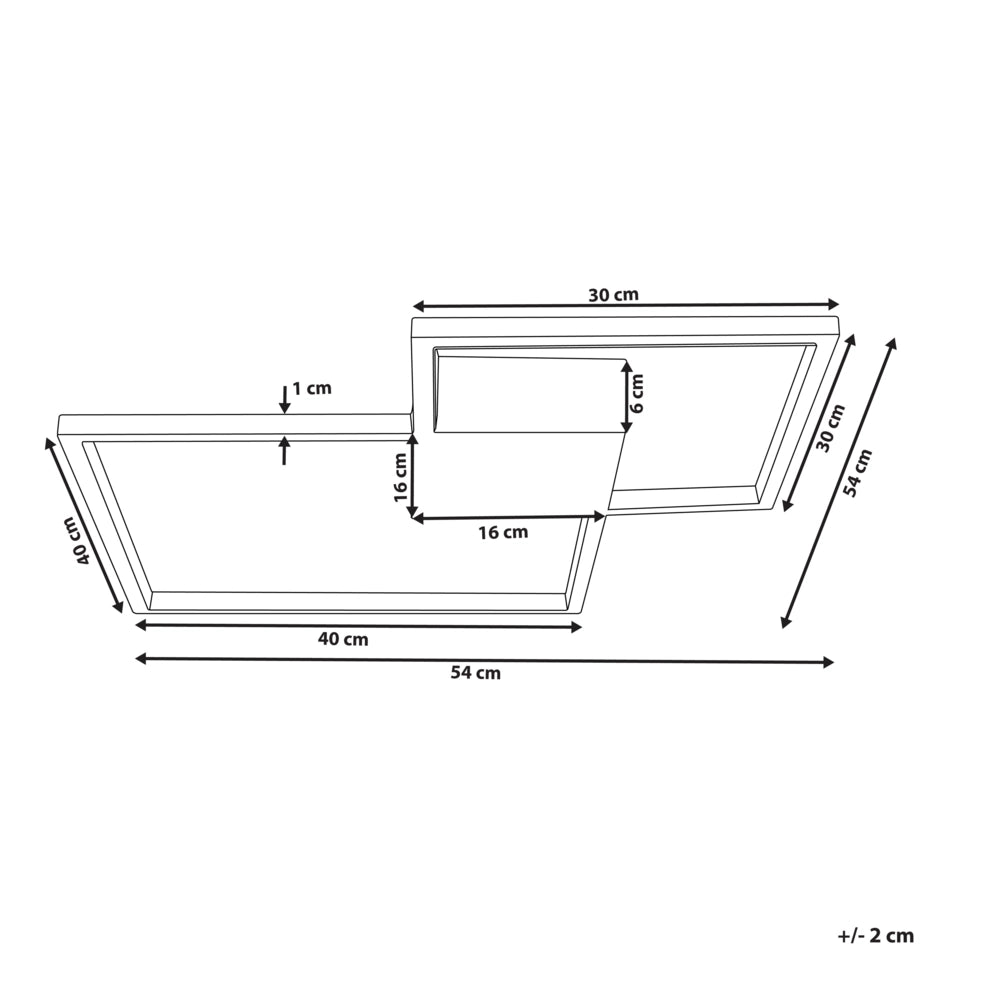 Plafoniera Moderna Illuminazione Integrata Luci LED Quadrate Metallo Nero