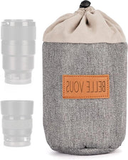 Set di Tasche per Obiettivi per Fotocamera DSLR Universale - Neoprene - Set di 3 Tasche per Obiettivi di Formati Piccolo, Medio e Grande - Grigio