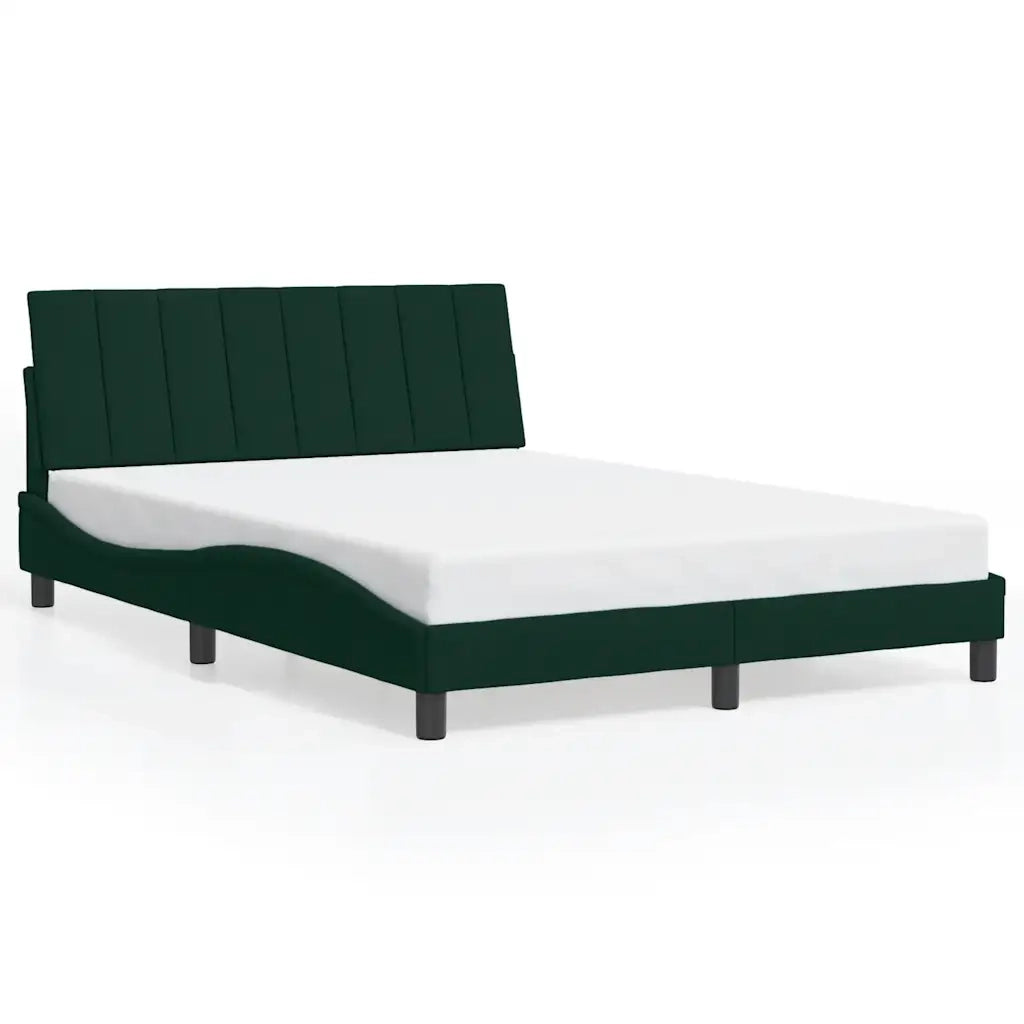 Giroletto con LED senza Materasso-Struttura Letto Hanko Verde Scuro 140x190 cm in Velluto